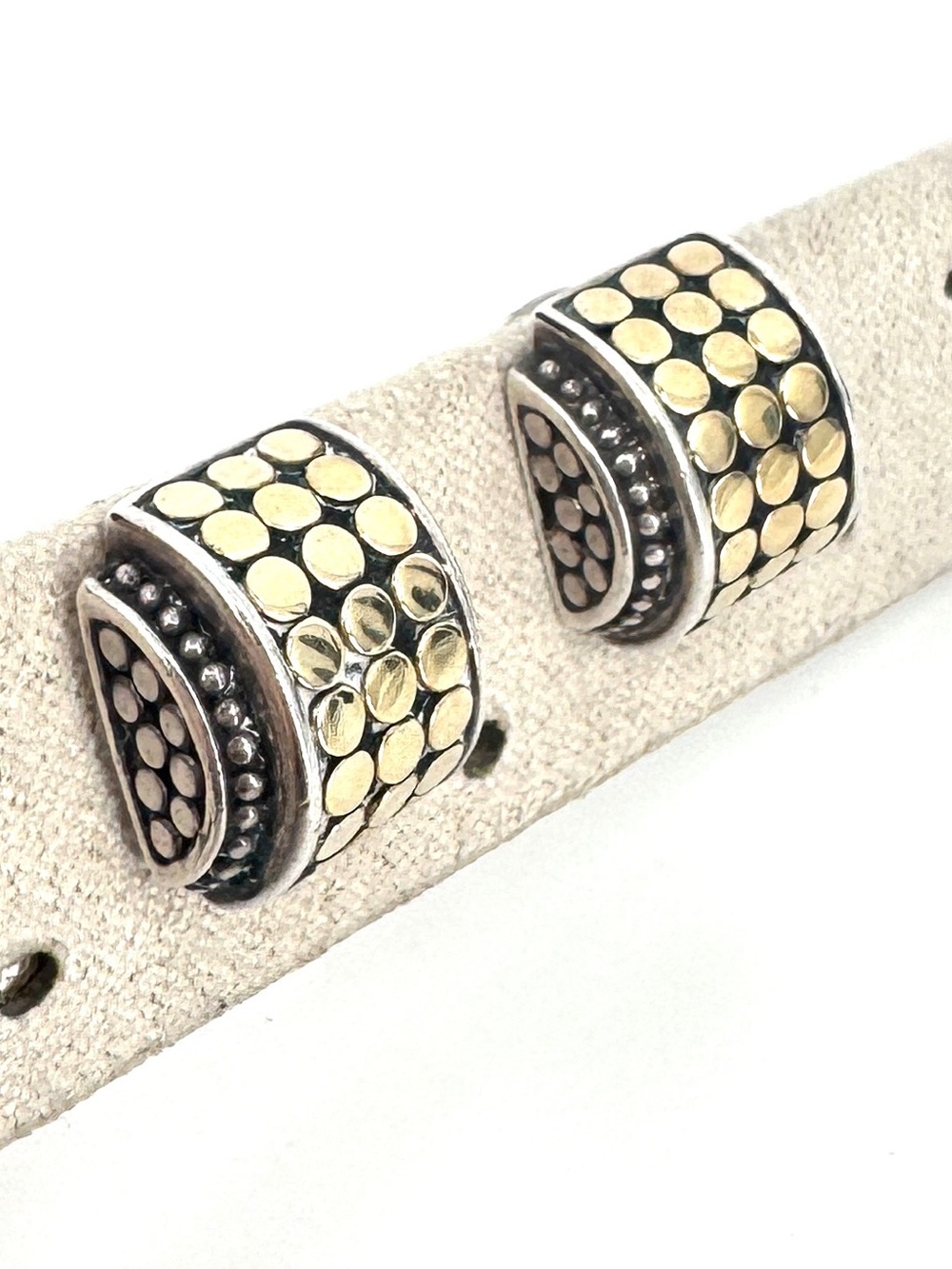 Vintage John Hardy Dot 18k gold sterling silver Earrings